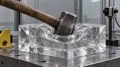 In a test rig, a sledgehammer sinks into a block of clear crystal, which dents round it like a pillow. The results are in, and they’re fluffy.