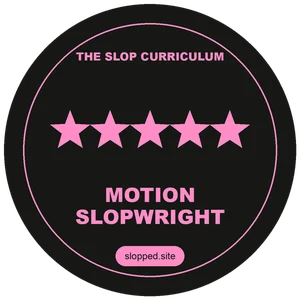 The Motion Slopwright badge