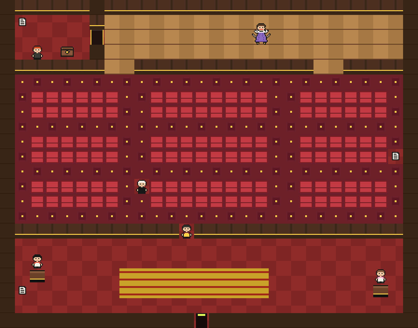 The walnut theatre: the whole map from Always On, with its people and things where the game puts them