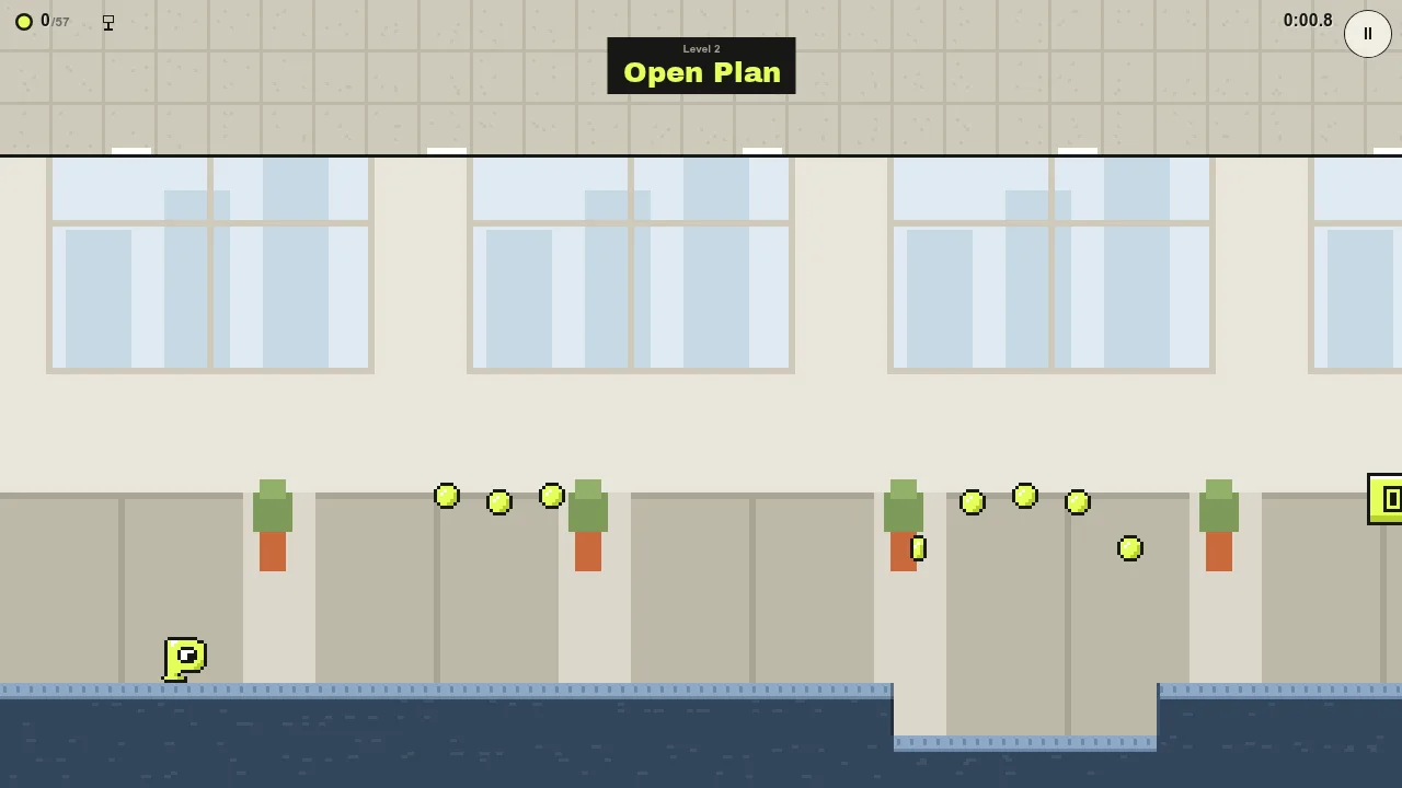The start of Open Plan, a level of Drip