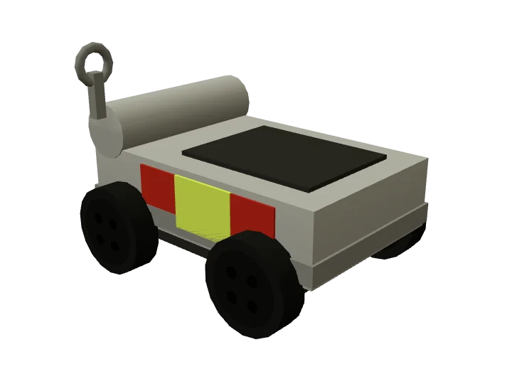 Sardine-tin racer, one of the six karts in Lap it up, on four buttons for wheels, drawn by the game’s own models