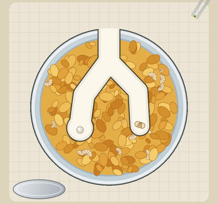 A bowl of cornflakes, a patient on the bench in Sloperation, as admitted, with the tray below