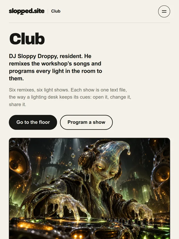 The Club cover on slopped.site, a real capture of the site