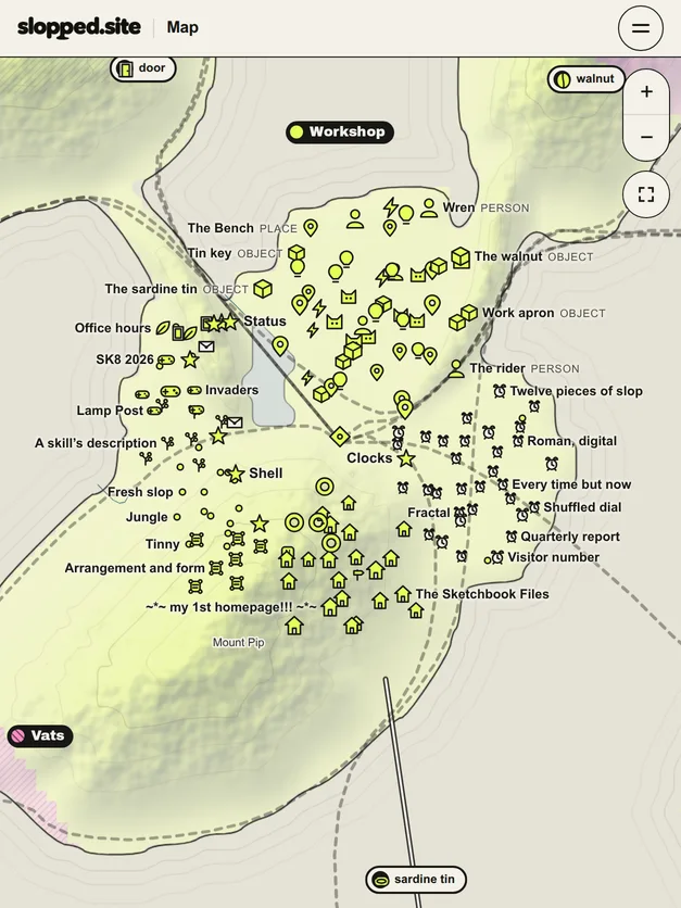 The The map cover on slopped.site, a real capture of the site